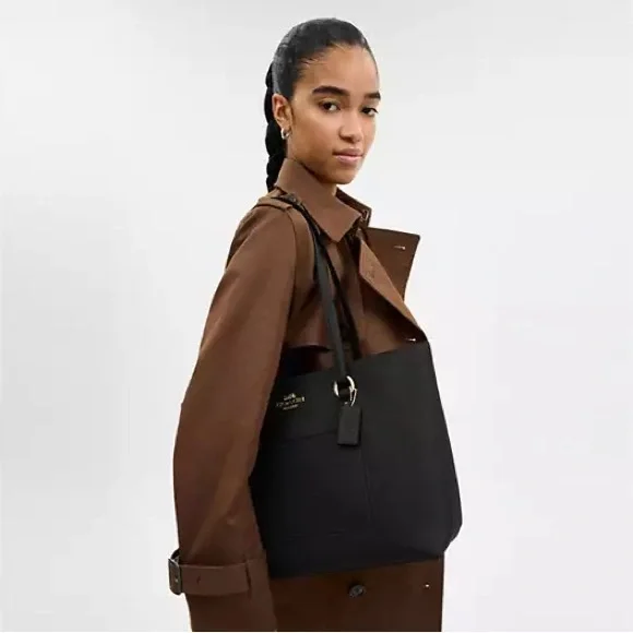 Coach black “Station” Leather Tote - Picture 8 of 9